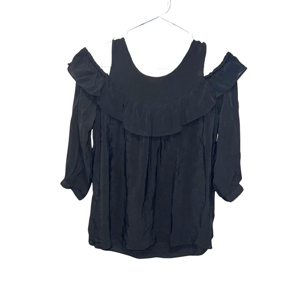 Maeve Anthropologie Black Cold Shoulder Tunic Top - Picture 5 of 13